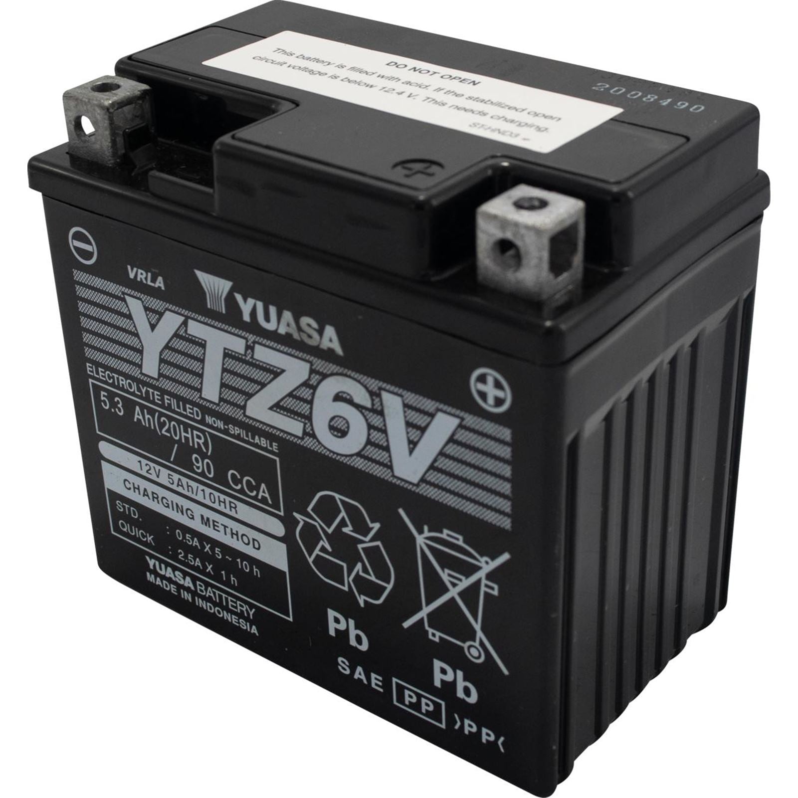 Yuasa YTZ6V Factory Activated, Maintenance Free YUAM726ZS_1707896