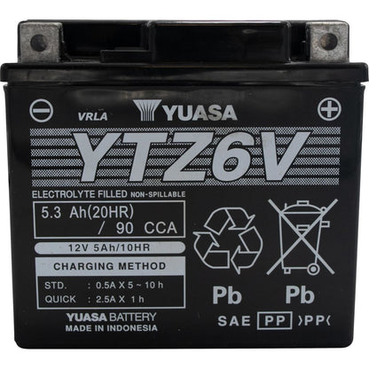 Yuasa YTZ6V Factory Activated, Maintenance Free YUAM726ZS_1709267