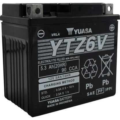 Yuasa YTZ6V Factory Activated, Maintenance Free YUAM726ZS_1709862