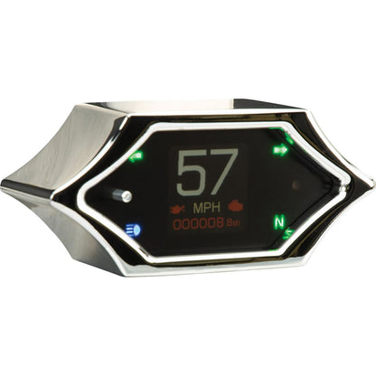 Dakota Digital Handle Bar Mount Speedometer - With Signals - Spiked - Chrome MLX-5200_1512837