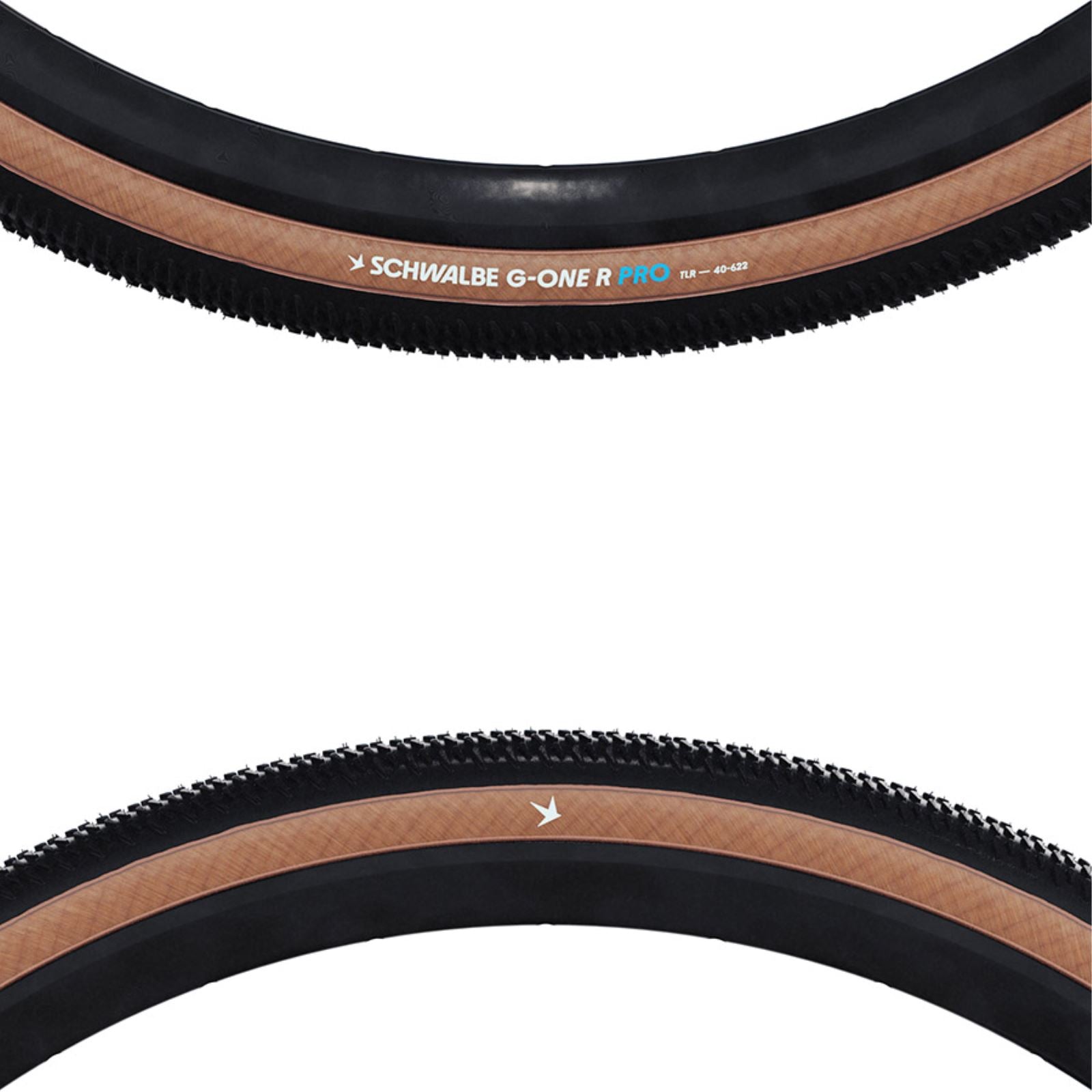 Schwalbe G-One R Tire - 700 x 50, Tubeless Folding - Black/Transparent [MPN: 11654587]_1872422