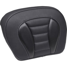 Mustang Motorcycle Products Deluxe Chopped Tour-Pak® Sissy Bar Pad - Black w/Metal Stitch - Touring 88405GM_1509354