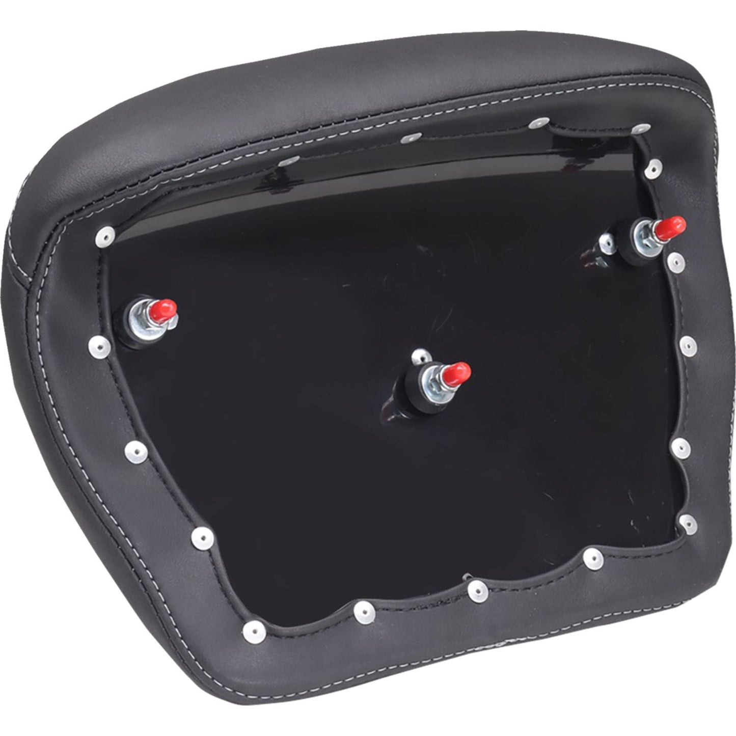 Mustang Motorcycle Products Deluxe Chopped Tour-Pak® Sissy Bar Pad - Black w/Metal Stitch - Touring 88405GM_1509353