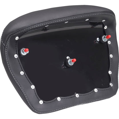 Mustang Motorcycle Products Deluxe Chopped Tour-Pak® Sissy Bar Pad - Black w/Metal Stitch - Touring 88405GM_1509353