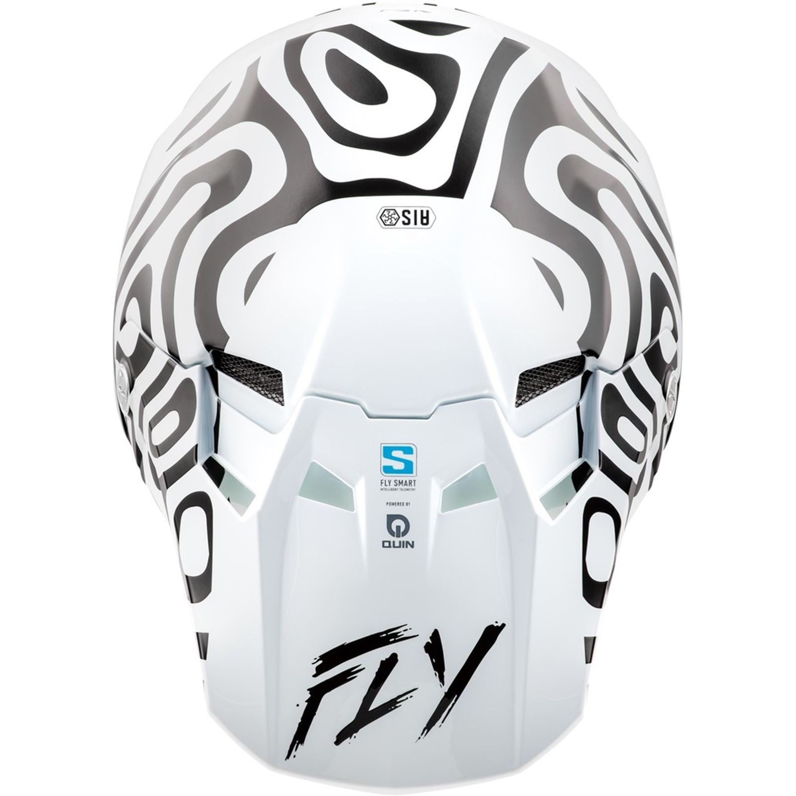 Fly Racing Youth Formula S Carbon Abyss Helmet - White/Black - Youth Large 73-4469YL_1511794