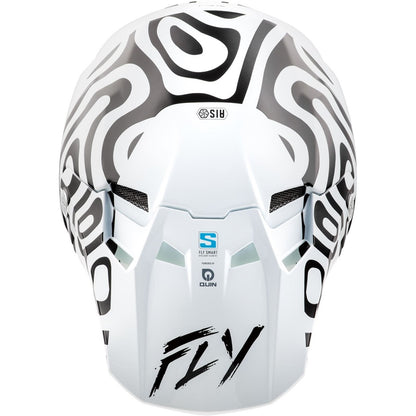 Fly Racing Youth Formula S Carbon Abyss Helmet - White/Black - Youth Large 73-4469YL_1511794