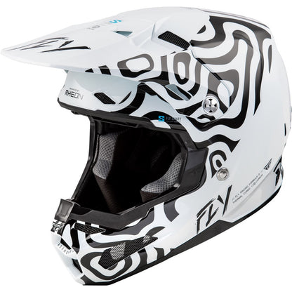 Fly Racing Youth Formula S Carbon Abyss Helmet - White/Black - Youth Large 73-4469YL_1511792