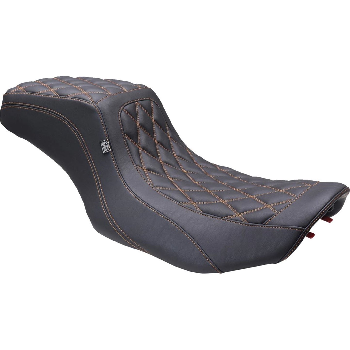 Mustang Motorcycle Products One Piece 2-Up Seat - Orange Stitch for FLH/FLT '23-'24 88415MO_1525012