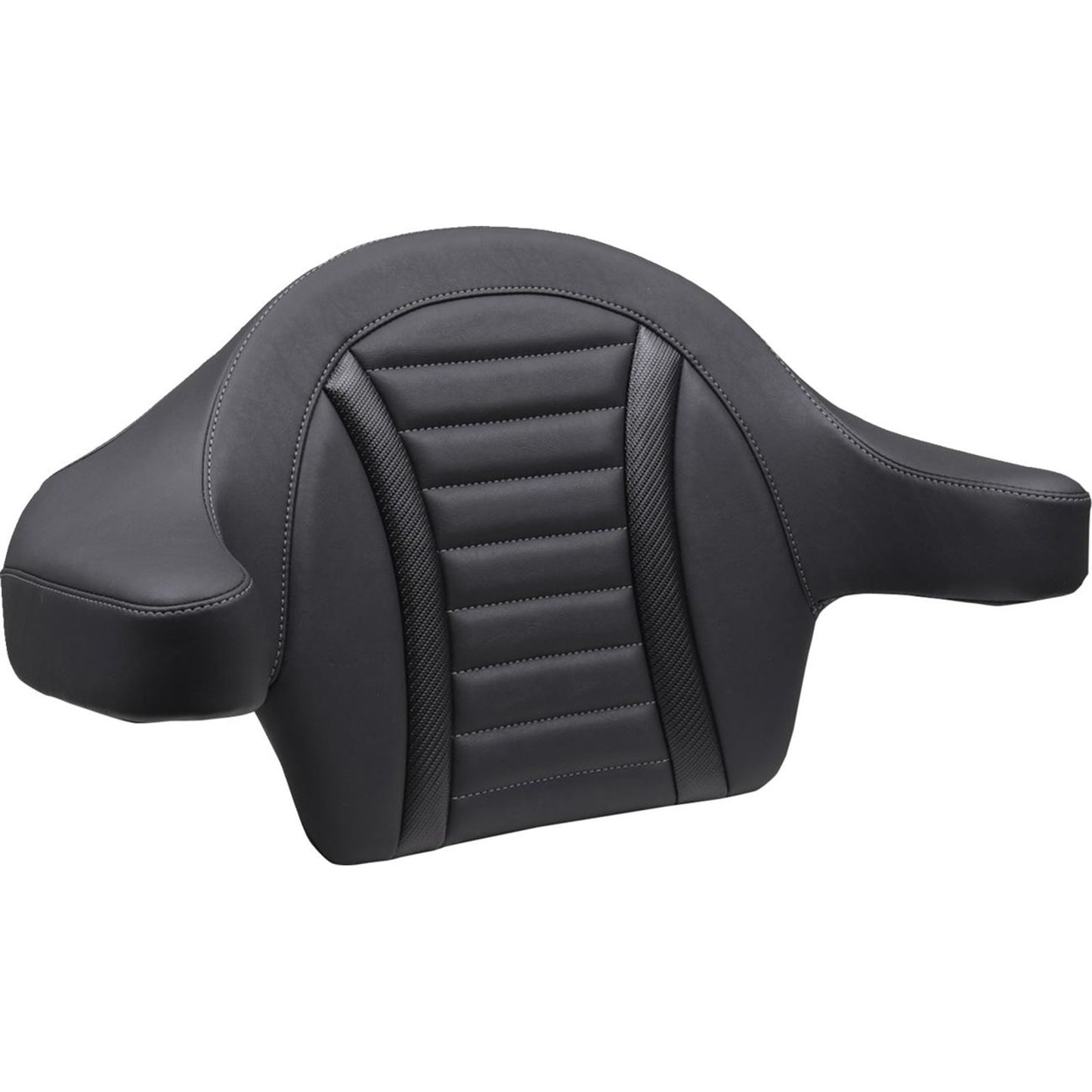 Mustang Motorcycle Products Deluxe Extended Passenger Arm Backrest - Gunmetal Stitch - Touring 88403GM_1513051