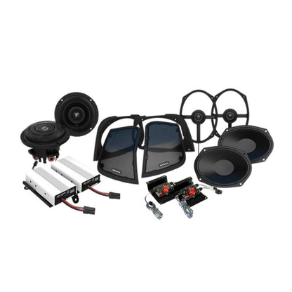 Hogtunes Amplifier/Speaker Kit - Fairing Saddlebag Cut In Lid Adaptors WBA RETRO 800.4SG_1512199