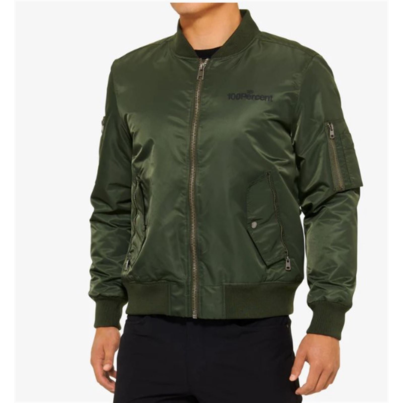 Bomber Zip Jacket - Army Green - Large_1528606