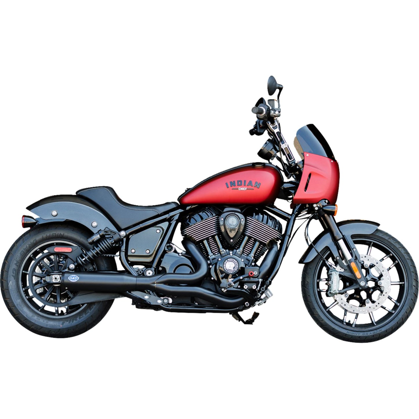 S&S Cycle 2-into-1 Qualifier Exhaust System - Black - 49-State for Indian Chief 550-1116_1524723