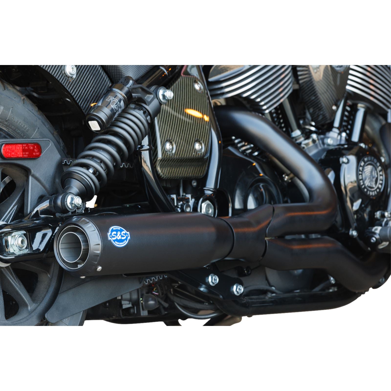 S&S Cycle 2-into-1 Qualifier Exhaust System - Black - 49-State for Indian Chief 550-1116_1524721