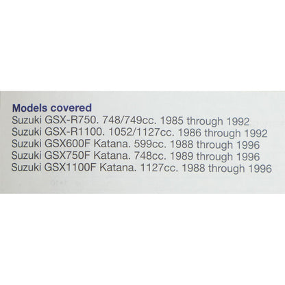 Haynes Manuals Suzuki Repair Manual - GSX-R750,GSX-R1100,GSX600F,GSX750 OPEN BOX [MPN: 1859602843]_1525716
