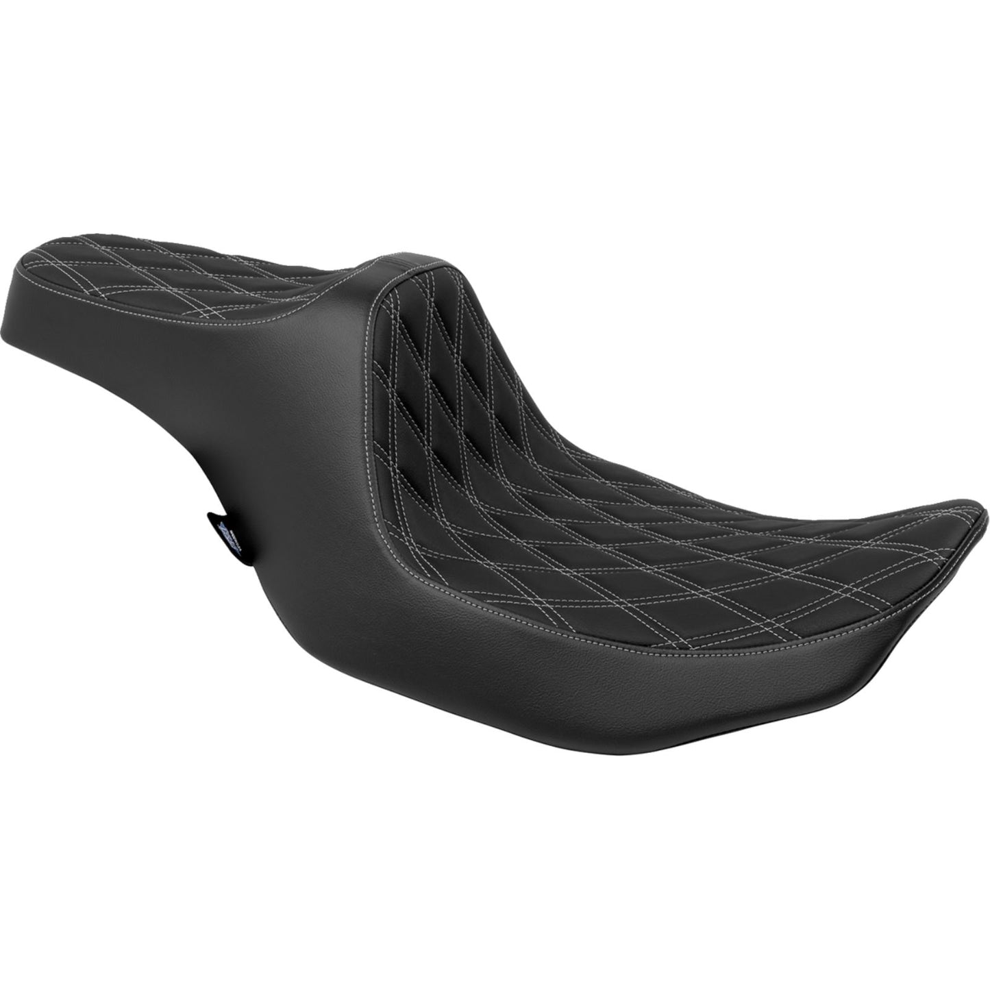 Drag Specialties Predator III Seat - Double Diamond Silver Stitched for FLT/FLH '23-'24 0801-1919_1526456