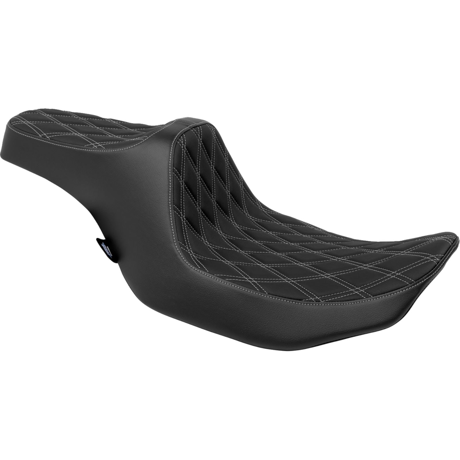 Drag Specialties Predator III Seat - Double Diamond Silver Stitched for FLT/FLH '23-'24 0801-1919_1526456