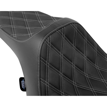 Drag Specialties Predator III Seat - Double Diamond Silver Stitched for FLT/FLH '23-'24 0801-1919_1526457