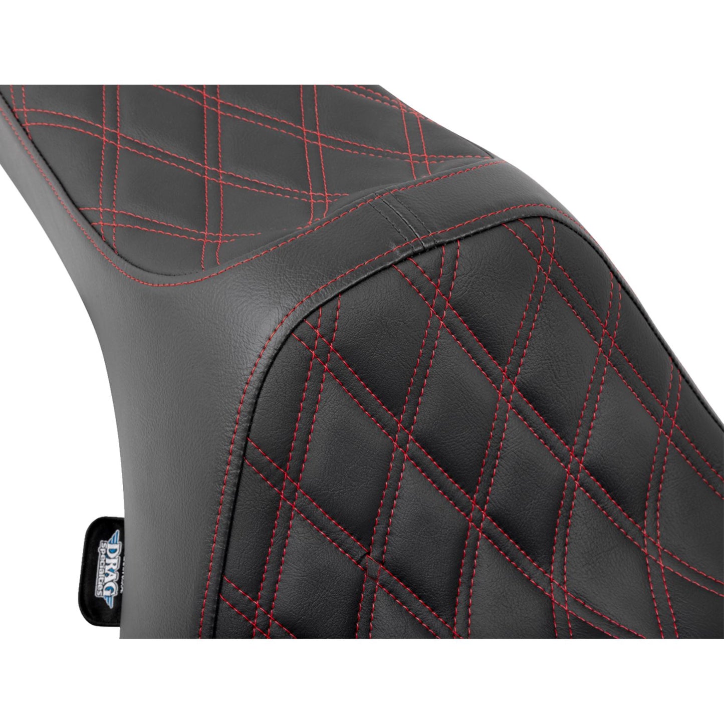 Drag Specialties Predator III Seat - Double Diamond - Red Stitched for FLT/FLH '23-'24 [MPN: 0801-1920]_1526458