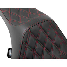 Drag Specialties Predator III Seat - Double Diamond - Red Stitched for FLT/FLH '23-'24 [MPN: 0801-1920]_1526458