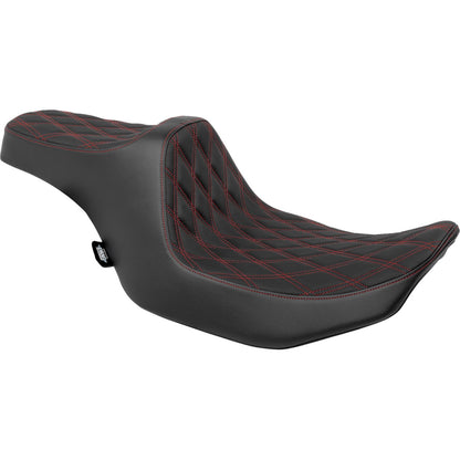 Drag Specialties Predator III Seat - Double Diamond - Red Stitched for FLT/FLH '23-'24 0801-1920_1526459
