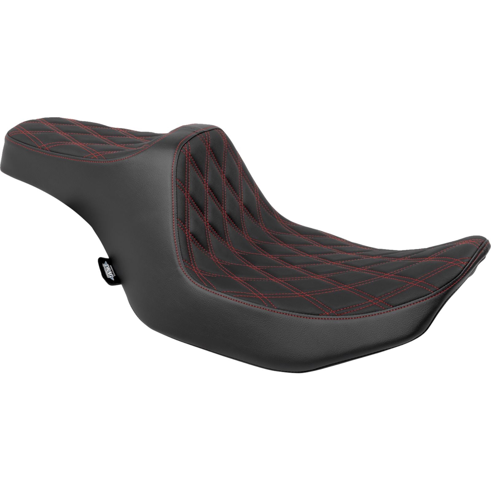 Drag Specialties Predator III Seat - Double Diamond - Red Stitched for FLT/FLH '23-'24 [MPN: 0801-1920]_1526459