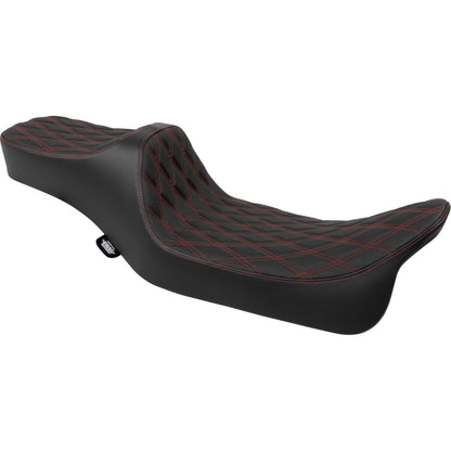 Drag Specialties Predator III Seat Double Diamnd/Red Stitching for FLH/FLT '08-'24 0801-1925_1526468