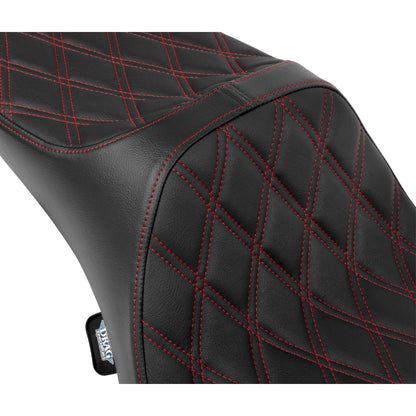 Drag Specialties Predator III Seat Double Diamnd/Red Stitching for FLH/FLT '08-'24 0801-1925_1526469