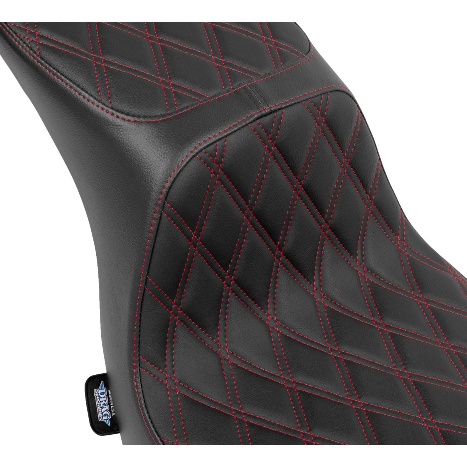 Drag Specialties Predator 2-Up Seat - Vinyl - Red Stitching for FLSB/FXLRS '18-'24 0802-1637_1530963