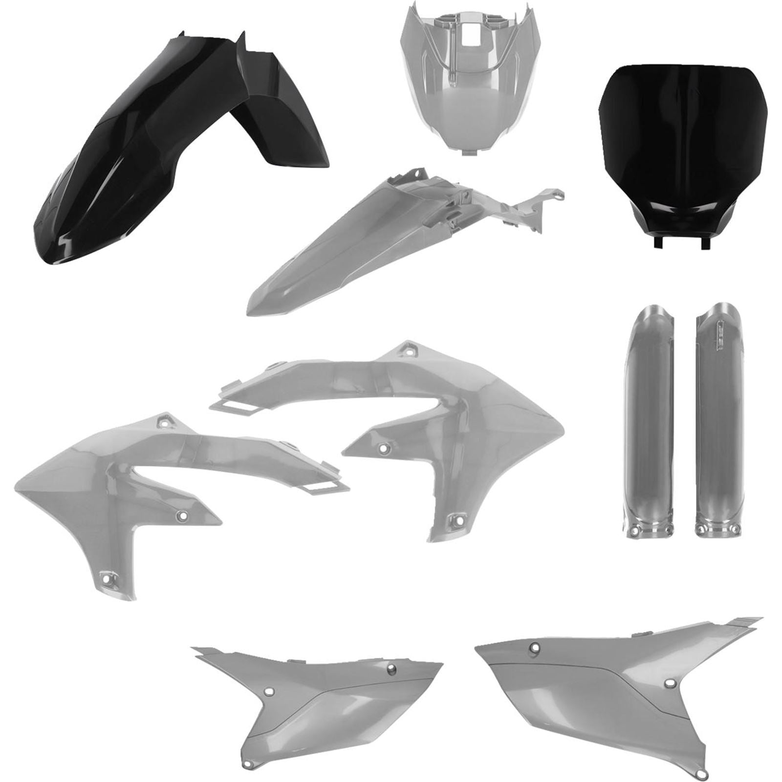 Acerbis Full Replacement Body Kit - Black/Gray 2979591001_1536038