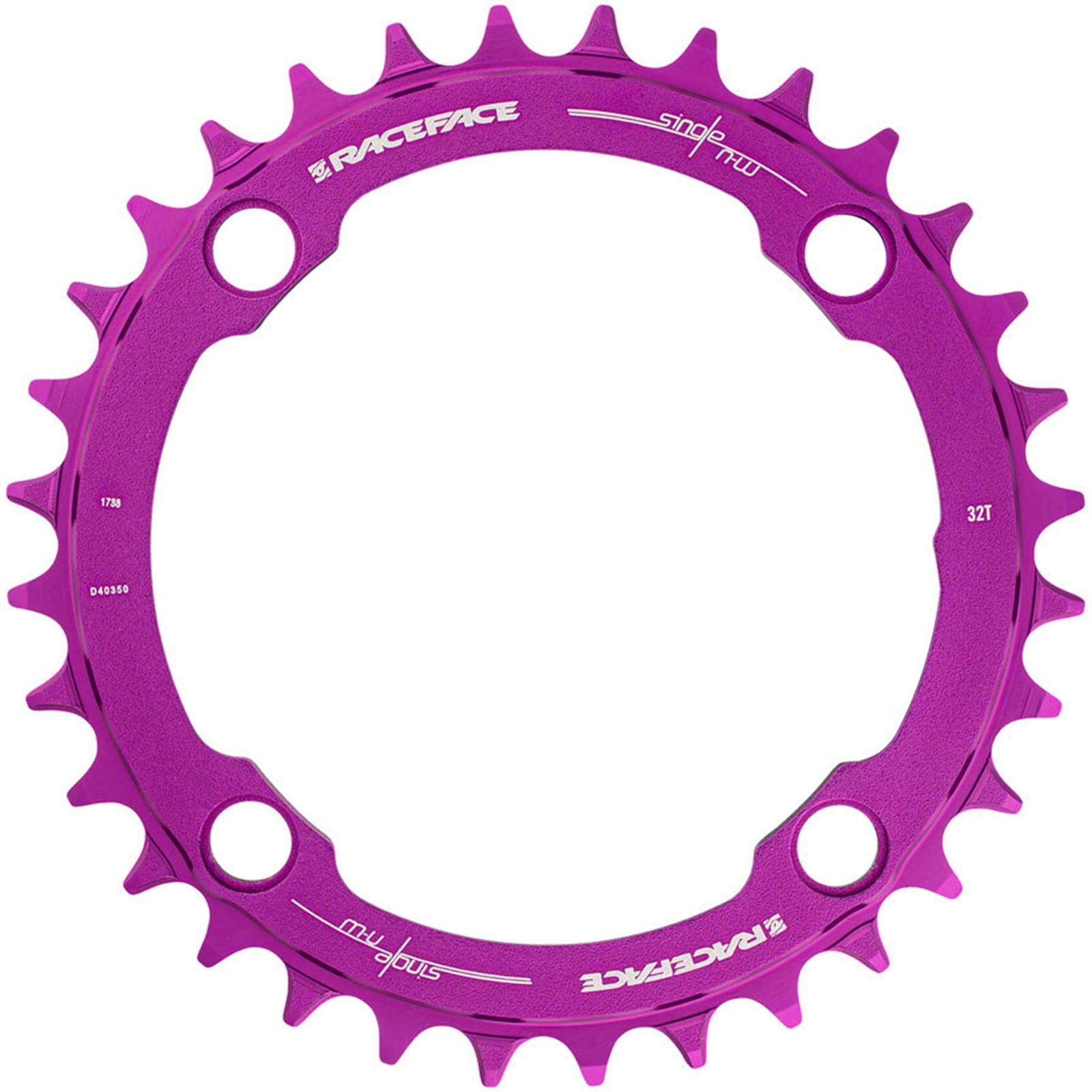 Race Face 1x Narrow Wide Chainring - 32t, 104 BCD, 10-12 Speed - Purple [MPN: RNW104X32PUR]_1917413