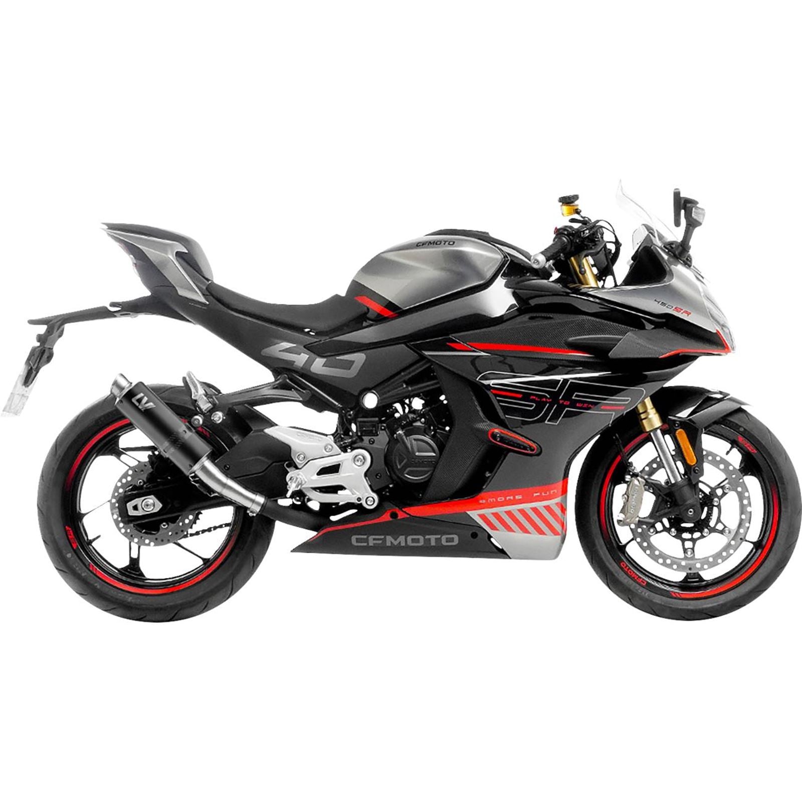 LeoVince GP Corsa Slip-On Muffler - Black Edition - CF Moto 450 [MPN ...