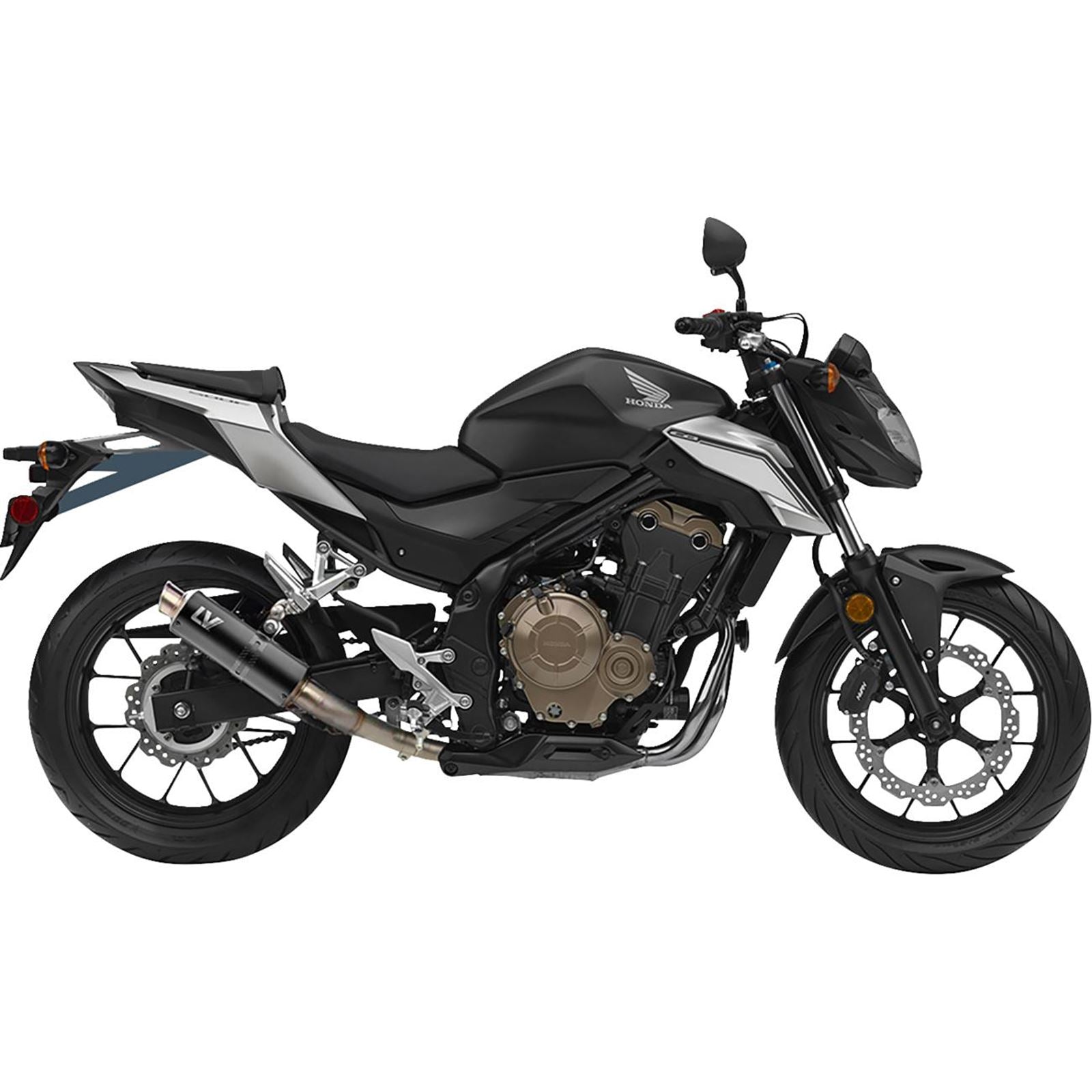 LeoVince GP Corsa Slip-On Muffler - Black Edition for CB/CBR 500 [MPN: 3384BU]_1538075