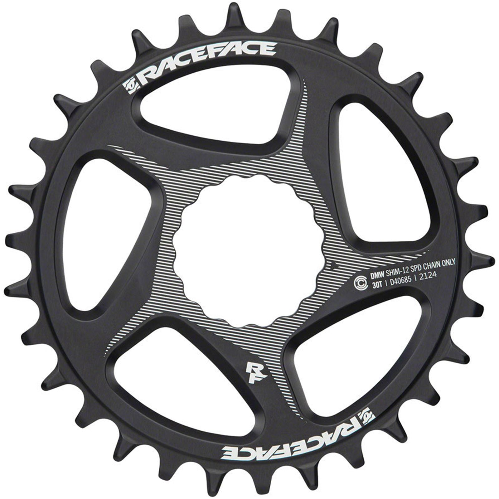 Race Face Direct Mount Wide Chainring - 30t, DM CINCH - Black [MPN: RR22DMW30TSHI12BLK]_1917407