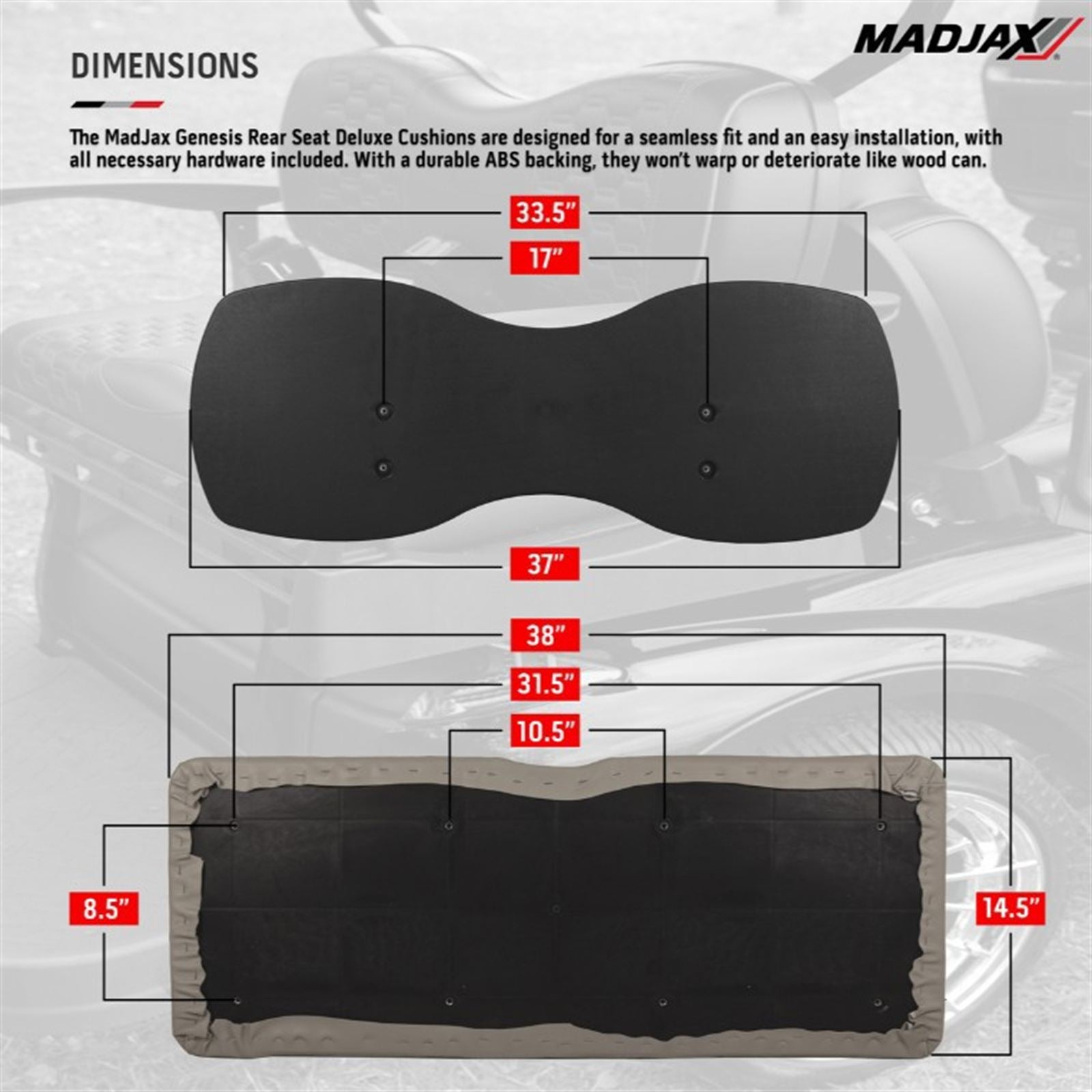 MadJax Rear Seat Cushion Set for Genesis 250/300 - Buff [MPN: 01-056]_2137519