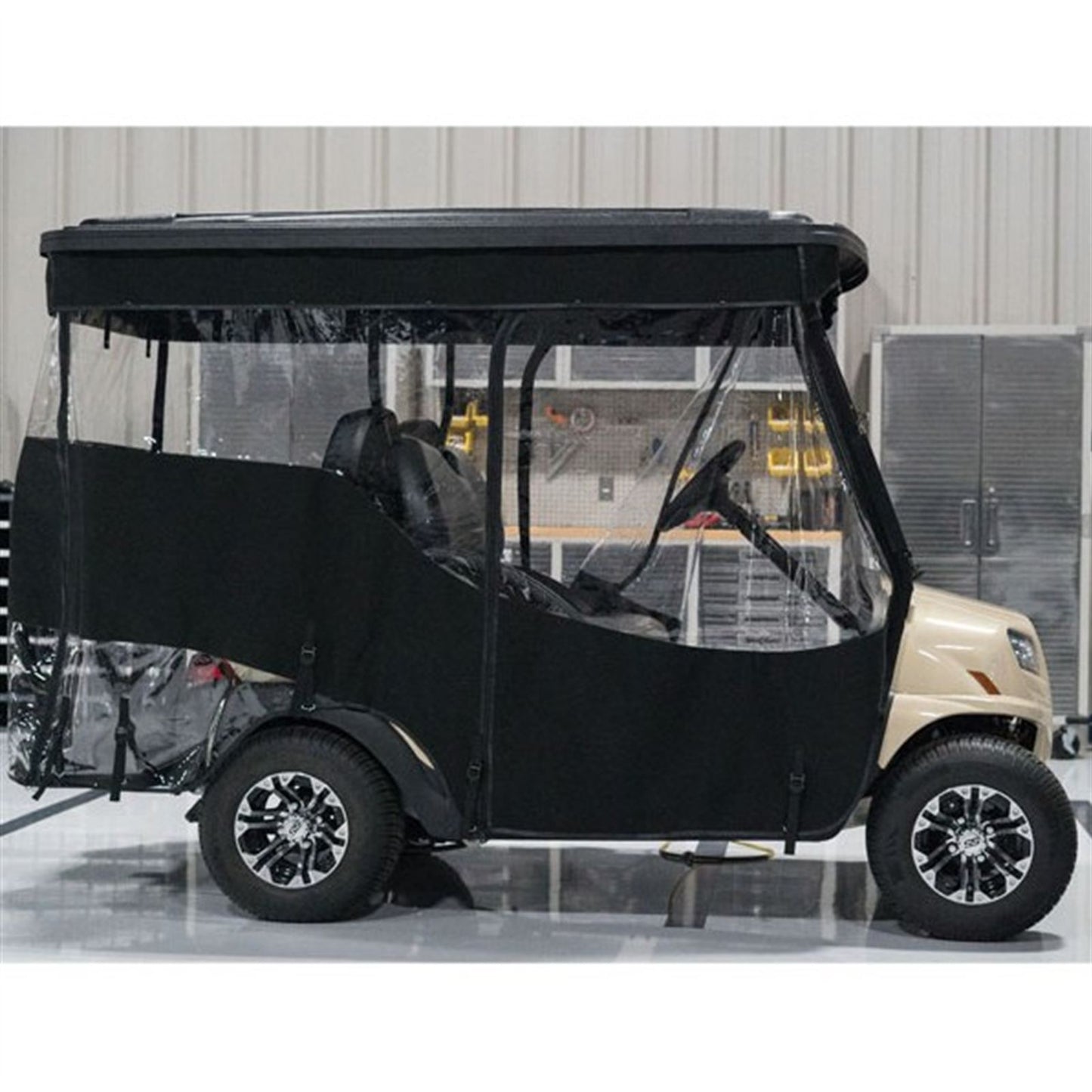 Red Dot Chameleon Black 4-Passenger Track Style Soft Enclosure for 2008-Up EZGO RXV [MPN: 49647]_2153812
