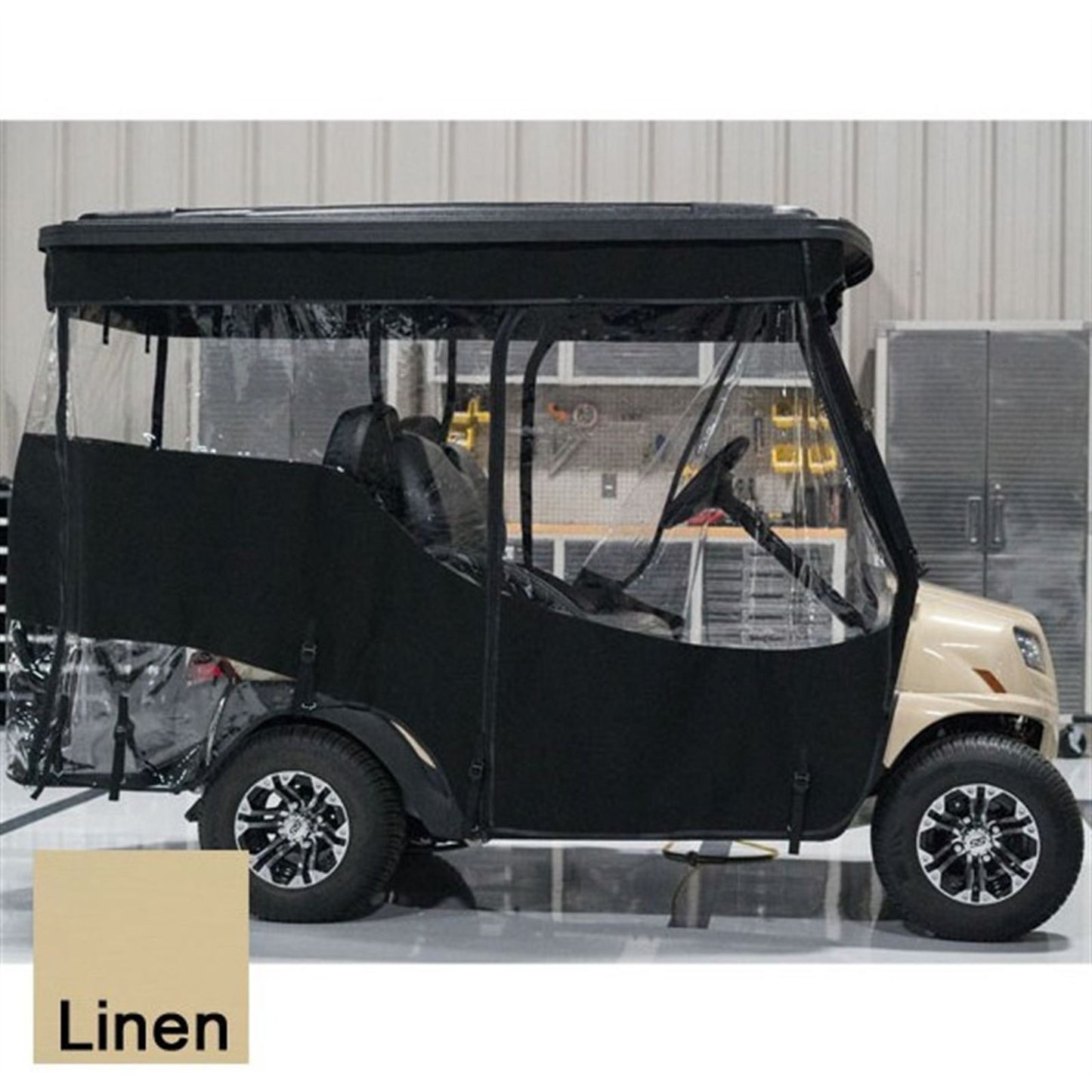 Red Dot Chameleon Linen 4-Passenger Track Style Soft Enclosure for Club Car Precedent-Onward-Tempo - Beige [MPN: 49671]_2153831