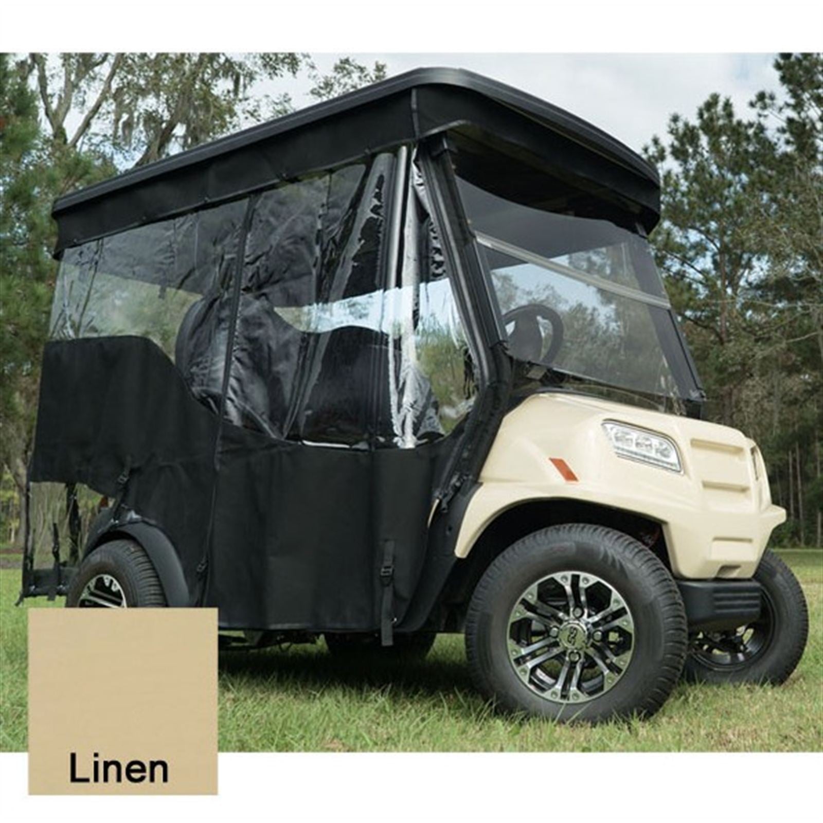 Red Dot Chameleon Linen 4-Passenger Track Style Soft Enclosure for Club Car Precedent-Onward-Tempo - Beige [MPN: 49671]_2153832