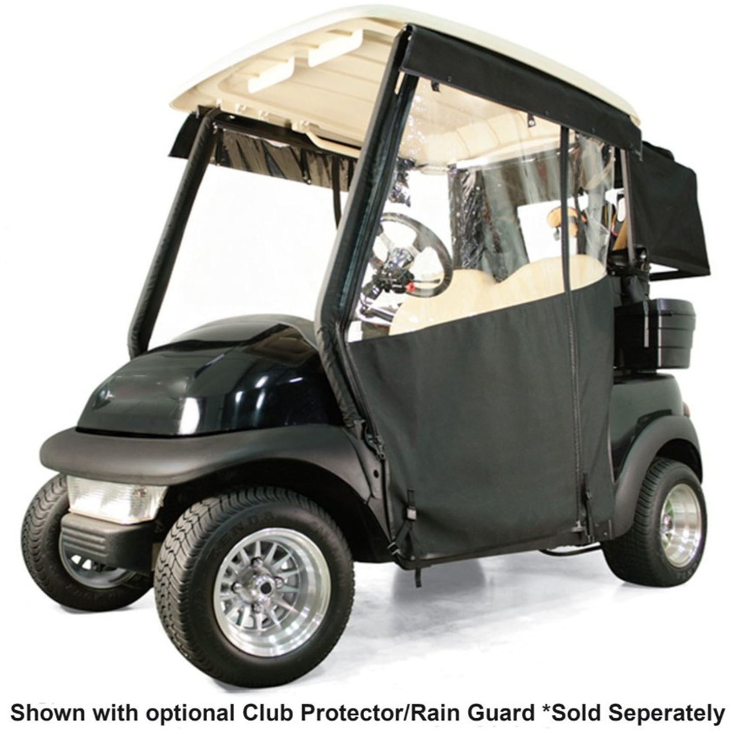 Red Dot Chameleon Black 2-Passenger Track Style Soft Enclosure for 2017-Up Yamaha Drive2 [MPN: 64022]_2153835