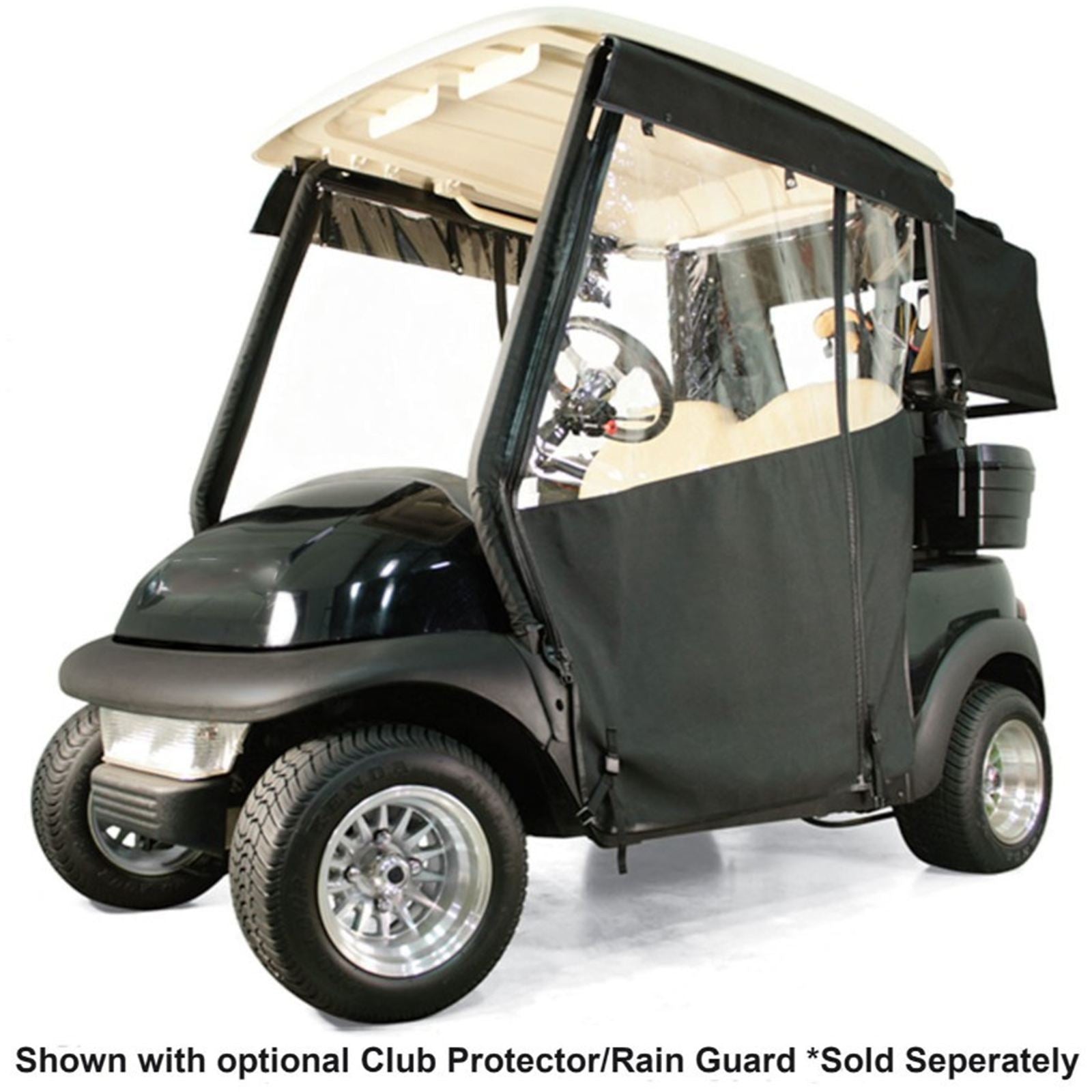 Red Dot Chameleon Black 2-Passenger Track Style Soft Enclosure for 2017-Up Yamaha Drive2 [MPN: 64022]_2153835
