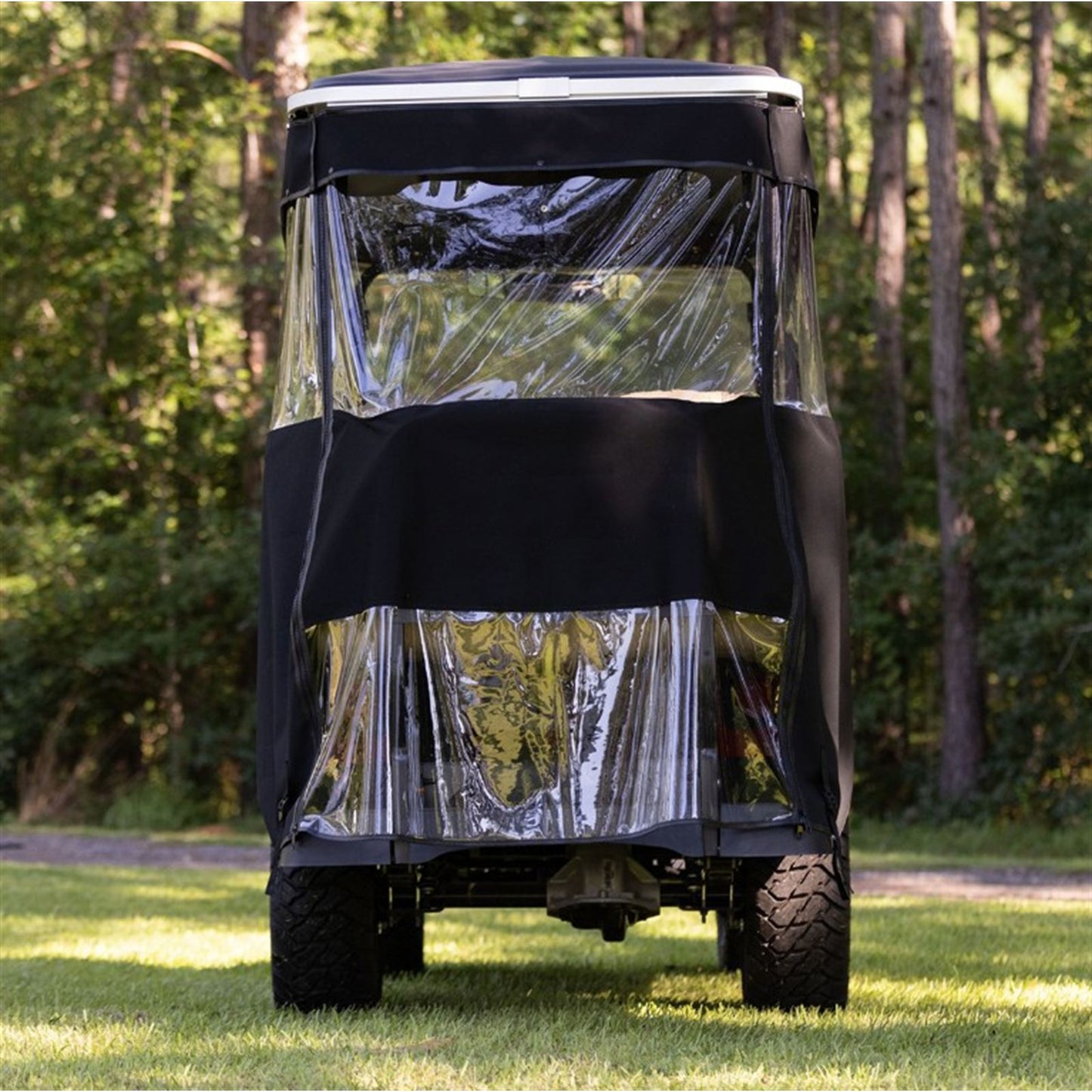 Red Dot Black 3-Sided Track Style Vinyl Enclosure for EZGO Express S4 Elite with Non Modular Top (Years 2023-Up) [MPN: 66074]_2112824