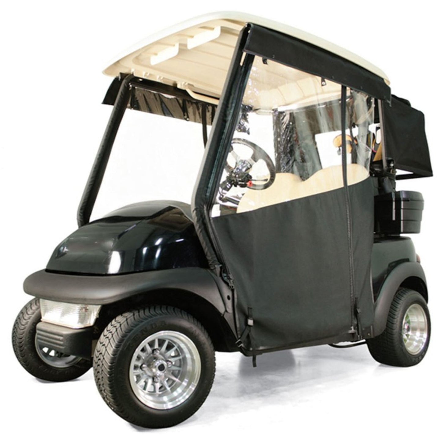 Red Dot Chameleon Black 2-Passenger Track Style Soft Enclosure fits 2008-Up for EZGO RXV [MPN: 47647N]_2115595