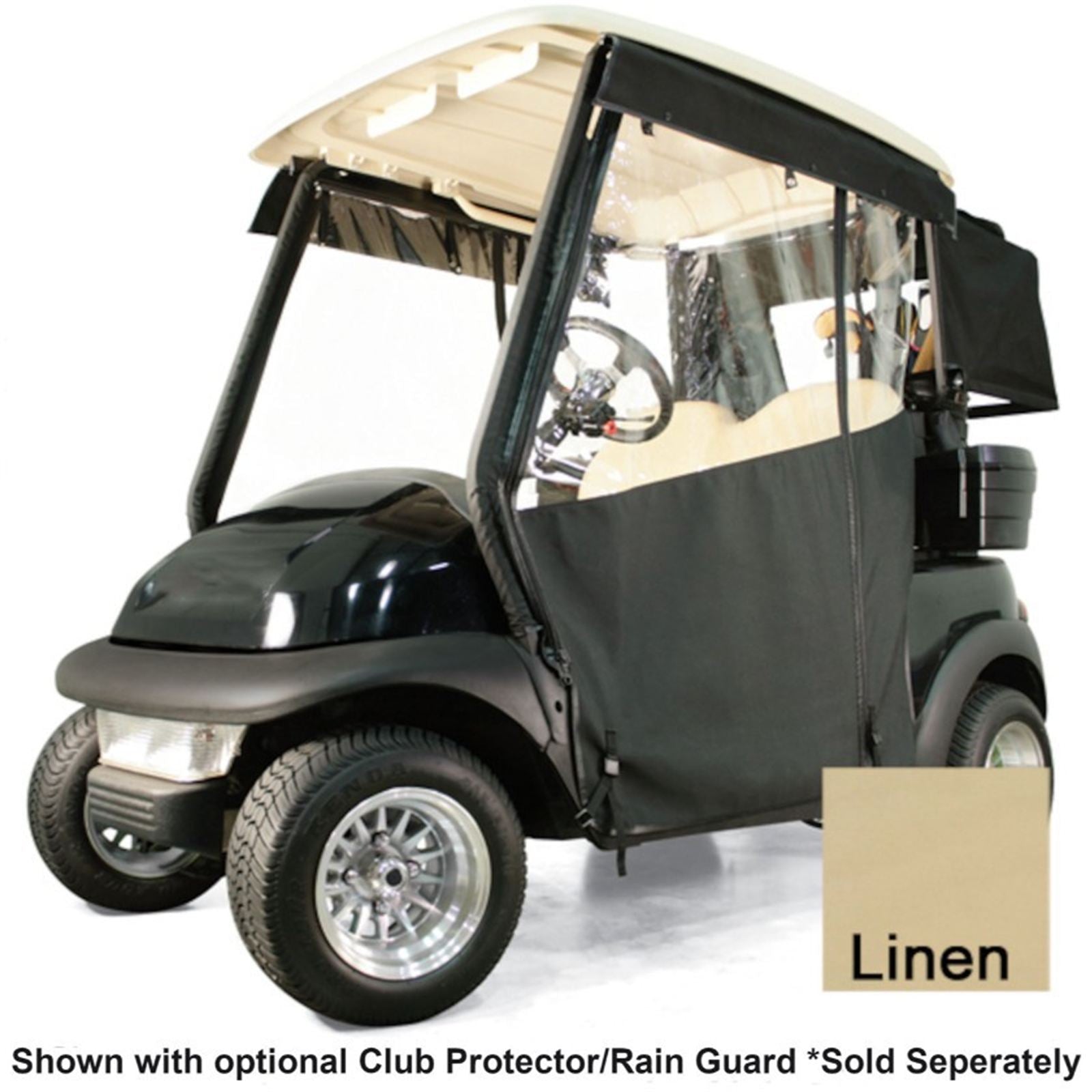 Red Dot Chameleon Linen 2-Passenger Track Style Soft Enclosure for 2007-16 Yamaha G29-Drive [MPN: 48421N]_2153798
