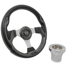 GTW 12.5" Carbon Fiber Rally Steering Wheel with Chrome Adaptor for 1994.5-Up EZGO [MPN: 06-029]_2115902