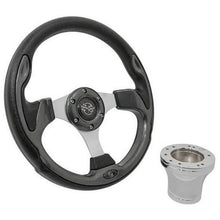 GTW 12.5" Carbon Fiber Rally Steering Wheel with Chrome Adaptor for 2004-Up Club Car Precedent  [MPN: 06-031]_2115904
