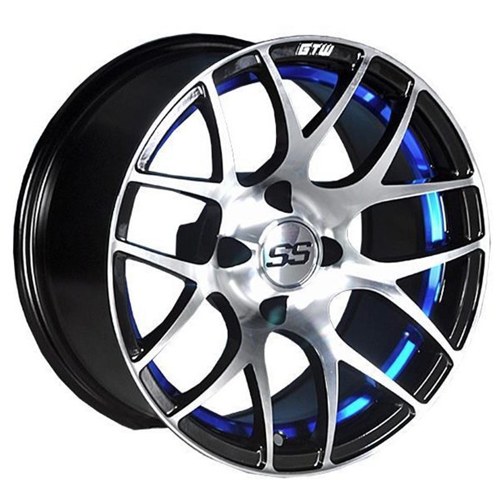 GTW 14" Pursuit Blue with Machined Accents Wheel 19-105_1555355