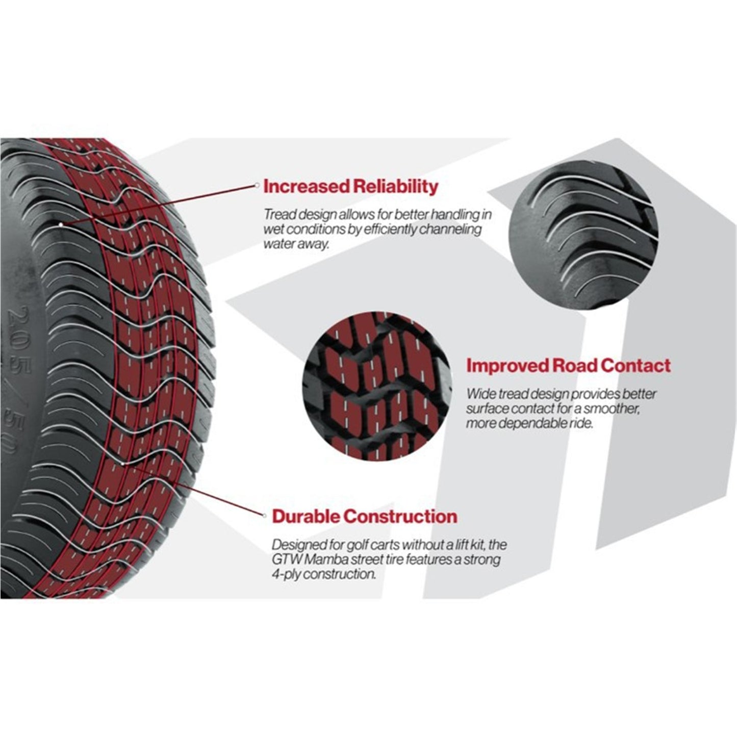 GTW Mamba Street Tire - 205/50-10 (No Lift Required) [MPN: 20-038]_2115863