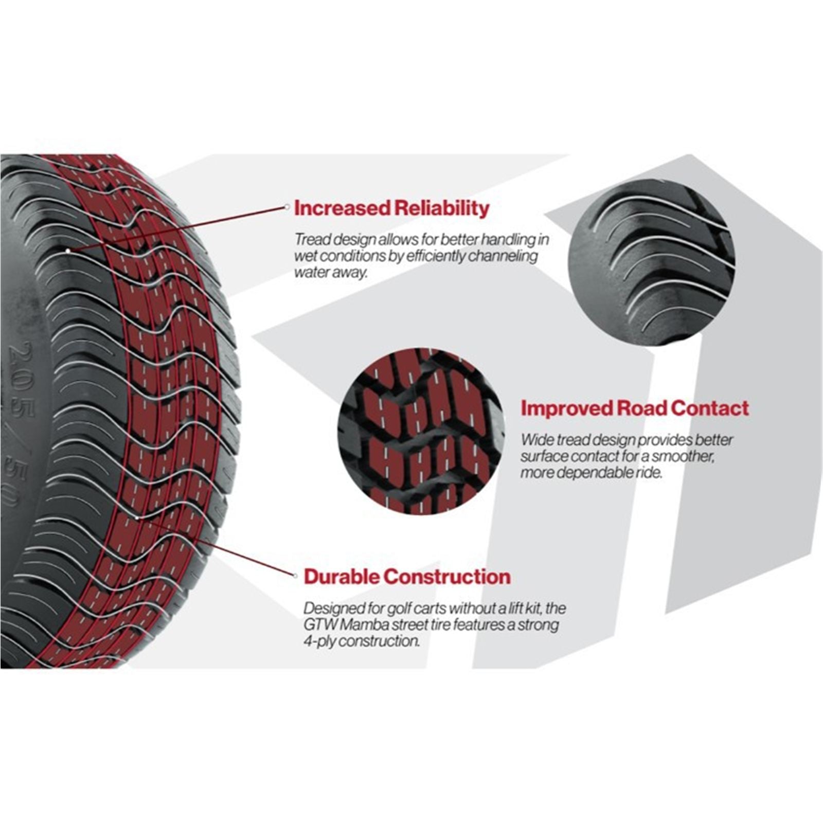 GTW Mamba Street Tire - 205/50-10 (No Lift Required) [MPN: 20-038]_2115863