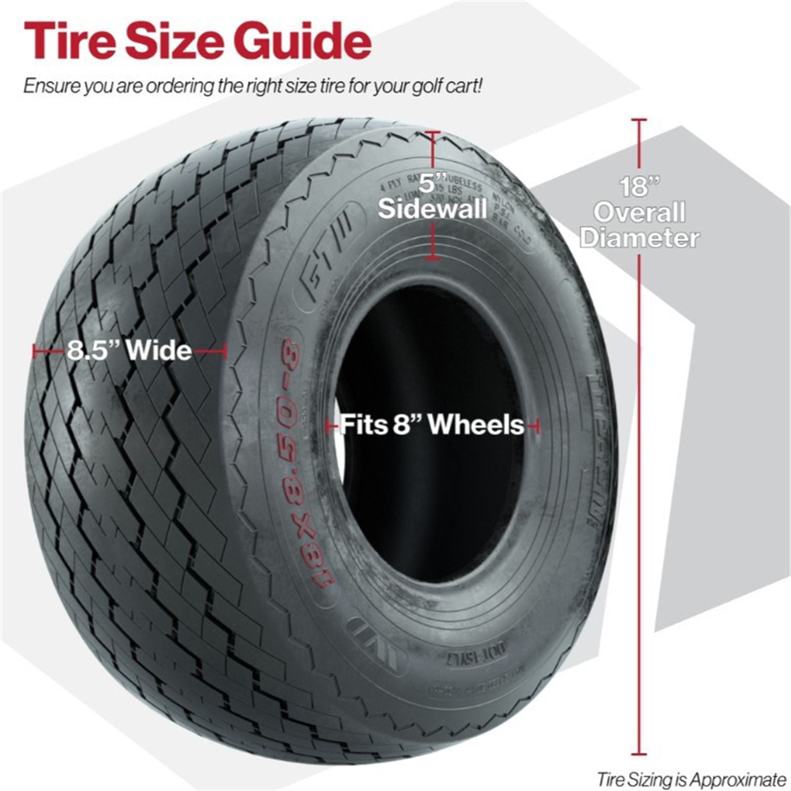GTW Topspin Tire - 18x8.5-8 (No Lift Required) [MPN: 20-041]_2115875