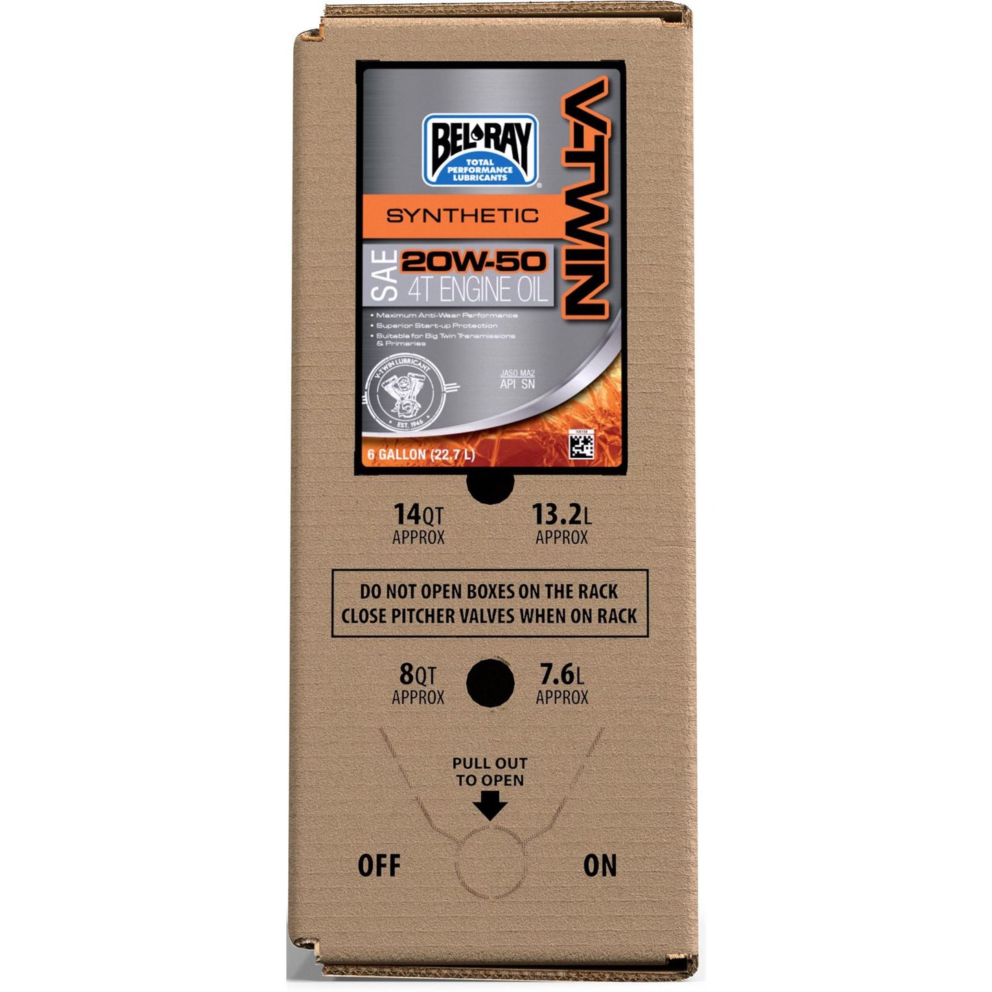 Bel-Ray V-Twin Synthetic Oil - 20W-50 - 6/Gallons - Bag-In-Box [MPN: 303133150033]_1534479