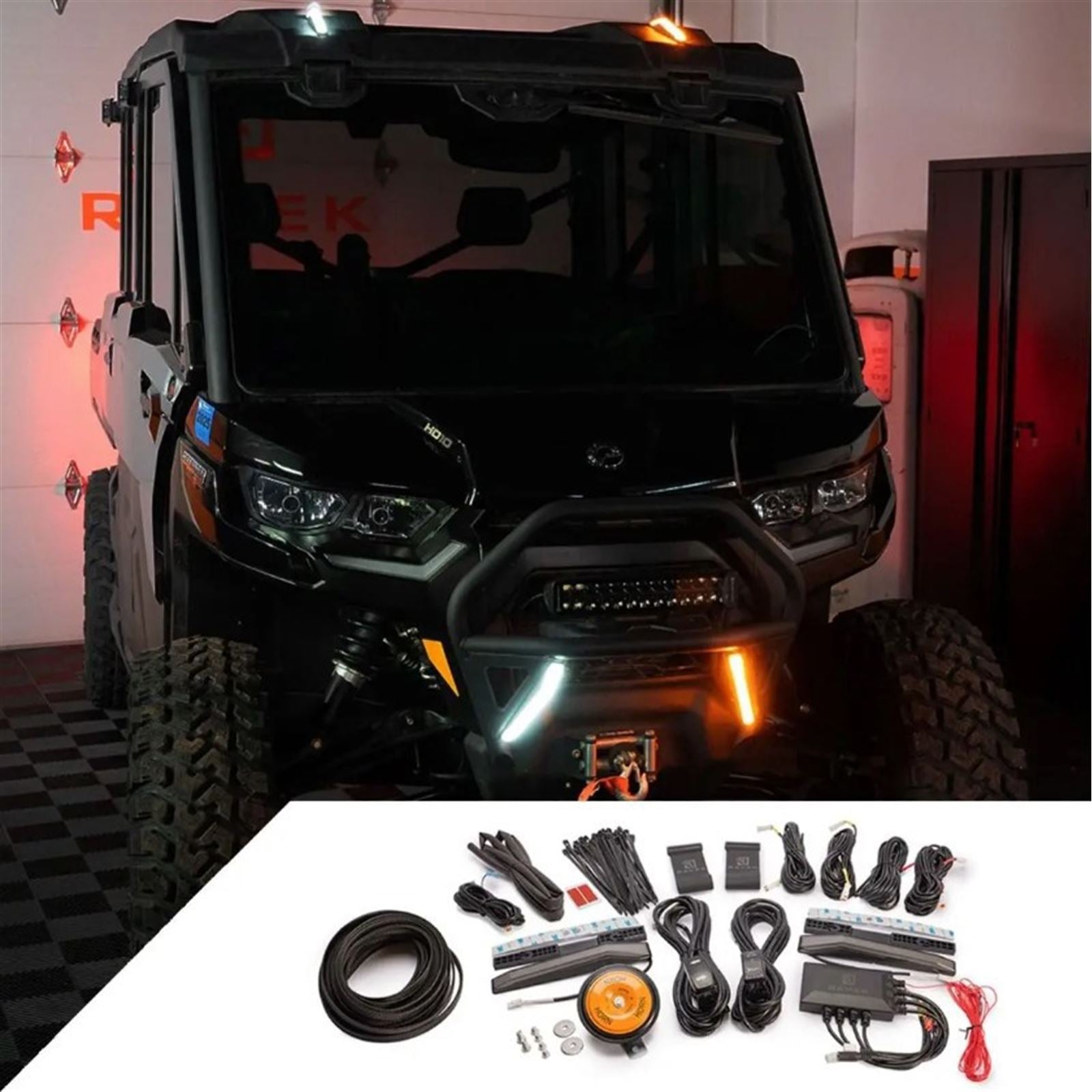 Ravek Turn Signal Kit - White Running Light for Can-Am Defender 65-105_1544751